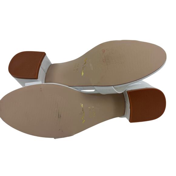 NINA HIDI BLOCK HEEL OPEN TOE MEMORY FOAM KITTEN HEELS IN WHITE NWOB SIZE 6M - Picture 14 of 14